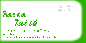 marta kulik business card